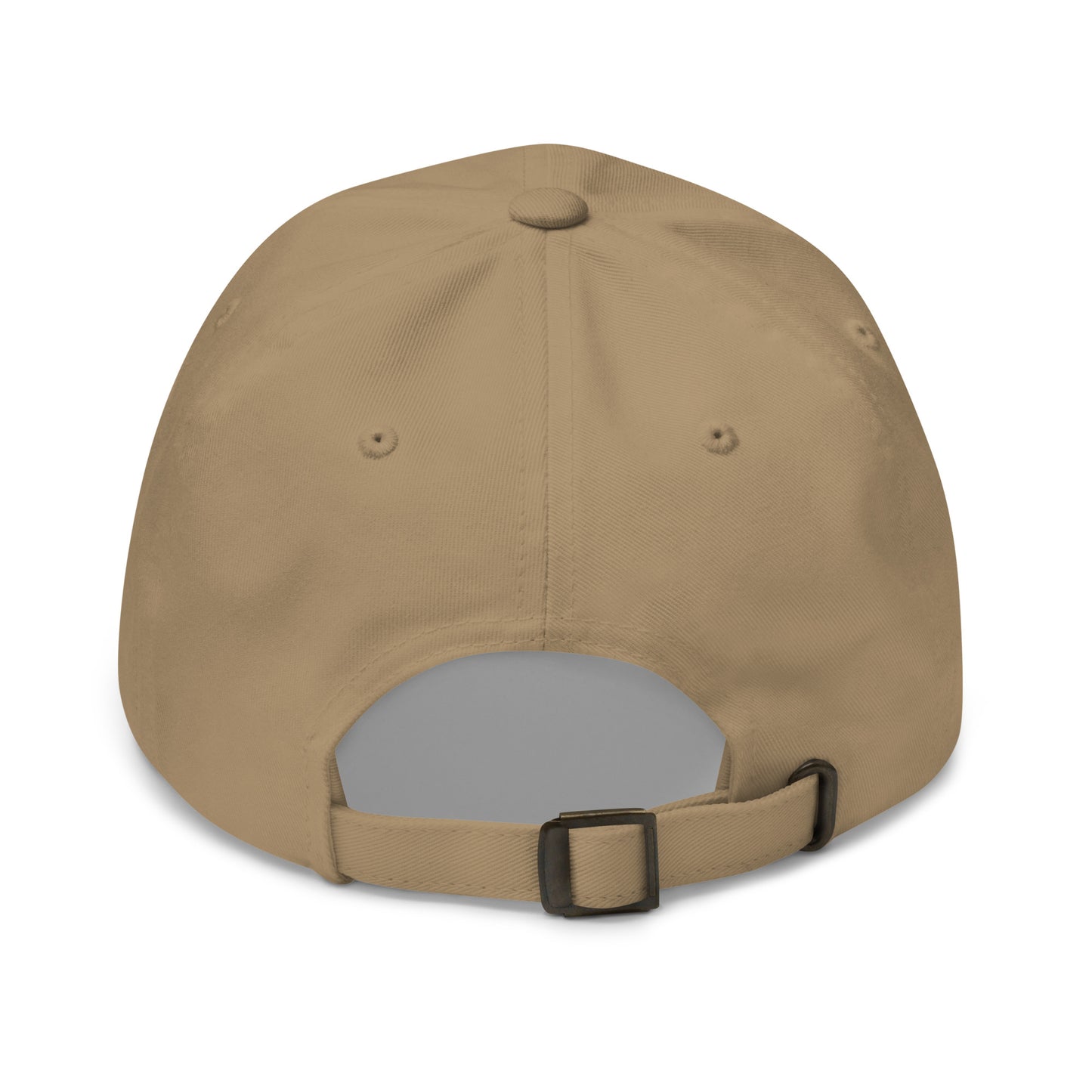 Beige baseball cap with a strap on a white background