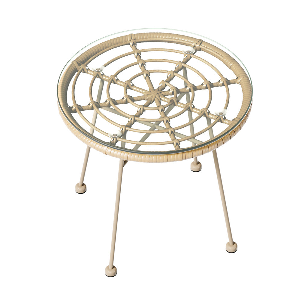 OUTDOOR ‘ROPE’ BISTRO SET [BROWN/BEIGE] 3PC