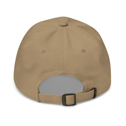 Beige baseball cap with a strap on a white background