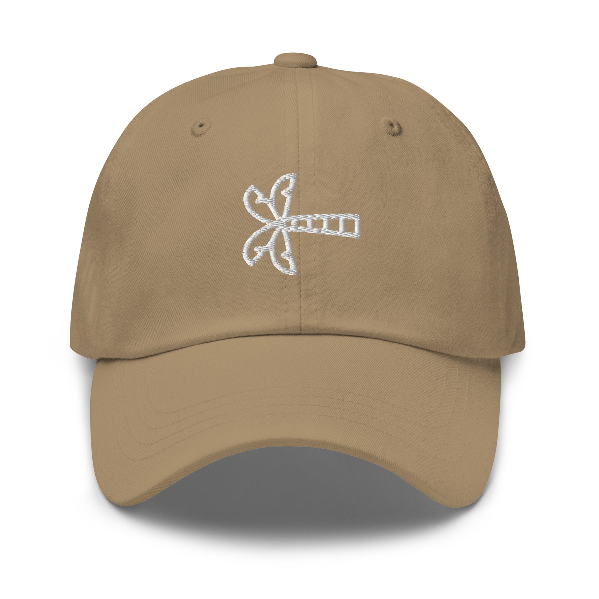 Brown cap with a white embroidered palm tree logo on a white background