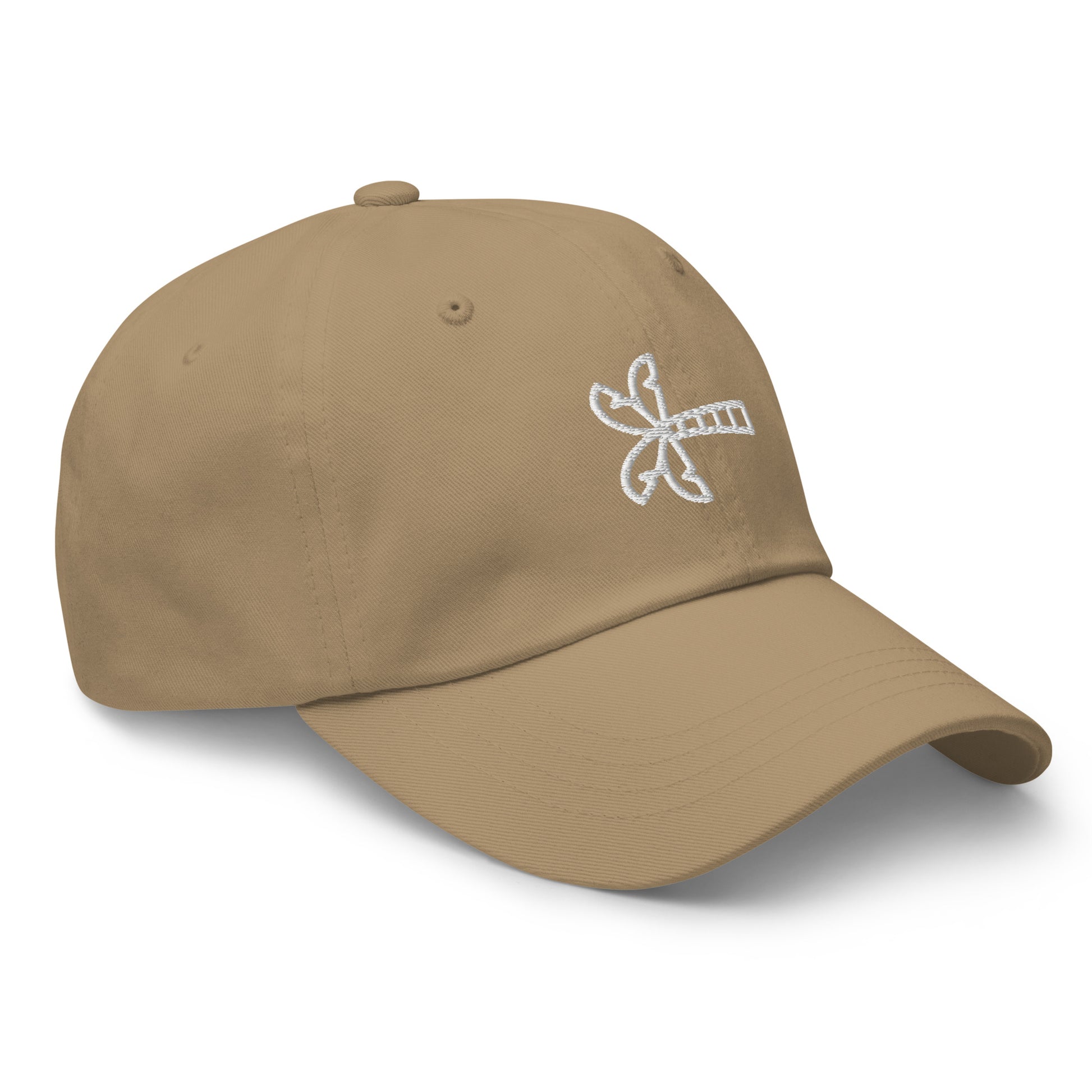 Brown cap with a white palm tree logo on a white background