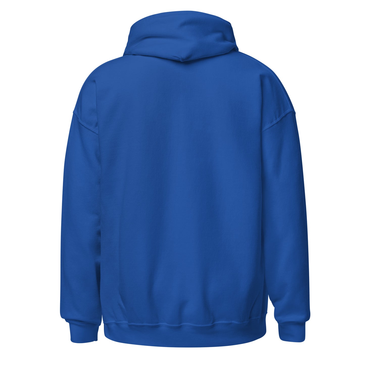 Blue hoodie on a white background from the back