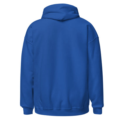 Blue hoodie on a white background from the back